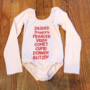 Santa's Reindeer Pink Leotard